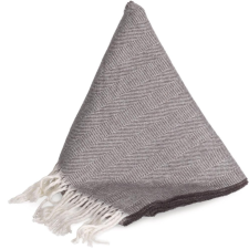 K-UP KP434 hosszú szövött rojtos sál K-UP, Dark Grey/Natural-U munkaruha