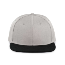 K-UP magas profilú baseball sapka 6 paneles KP160, Light Grey/Black munkaruha