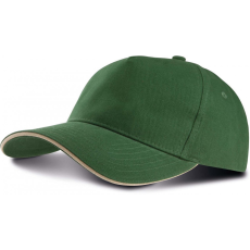 K-UP Uniszex sapka K-UP KP124 Sandwich peak Cap - 5 panels -Egy méret, Beige/White