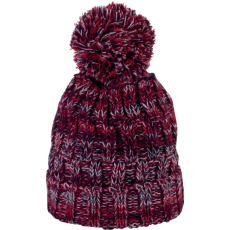 K-UP Uniszex sapka K-UP KP534 Bobble Beanie -Egy méret, Red Twist