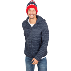 K-UP Uniszex sapka K-UP KP550 Knitted Beanie -Egy méret, Red/White/Navy