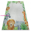  Kab. BAMBINO 54090 mosható szőnyeg Állatok, Afrika gyerekeknek csúszásgátló - fehér / zöld 200x290 cm