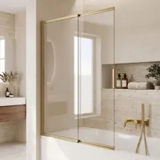  Kádparaván tolóajtós REA Dario Brush Gold 100 kád, zuhanykabin