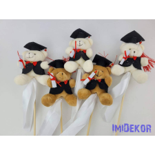  Kalapos plüss maci figura pálcán dekorációs kellék