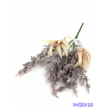  Kalászos műzöld csokor 38 cm - Lila dekorációs kellék