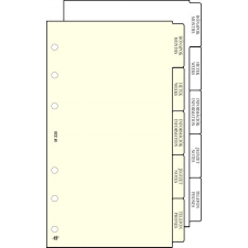  Kalendárium betét, elválasztólap, &quot;M&quot;, SATURNUS, chamois naptár, kalendárium