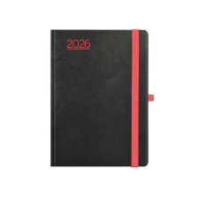 Kalendart Naptár Kft. TopTimer Határidőnapló 2026, N012 B6 (Heti beoszt.) FEKETE-PIROS határidőnapló