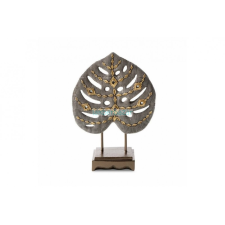 Kali monstera levél figura Ezüst/arany 19x7x27 cm dekoráció