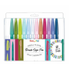  Kalligrafikus ecsetirón készlet, PENTEL "Brush Sign", 12 különböző pasztell szín