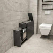 Kalune Design Calencia antracitszürke szekrény 19 x 55 x 60 cm fürdőszoba bútor