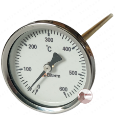 Kályhaház Kemence hőmérő 0-600°C-ig, 20 cm szár hossz, Réz Védőcsővel sütés és főzés