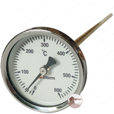 Kályhaház Kemence hőmérő 0-600°C-ig, 40 cm szár hossz, Réz Védőcsővel sütés és főzés