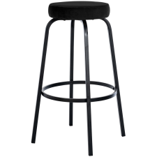  Kamari kör alakú bársony bárszék négylábú fémváz fekete-matt fekete 324865 bútor