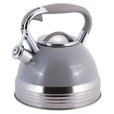 Kamille 0696 GR rozsdamentes acél teáskanna, 2,7 l, síppal vízforraló és teáskanna