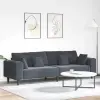  Kanapé Sötétszürke 250 x 77 x 76 cm Bársony