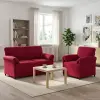  Kanapé Szett 2 db Bordó Bársony