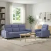  Kanapé Szett 2 pcs Farmerkék Szövet