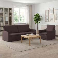  Kanapé Szett 2 pcs Sötét Barna Szövet kerti bútor