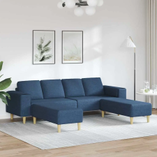  Kanapé Szett 3 pcs Kék szövet bútor