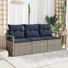  Kanapé Szett 3 pcs Szürke polirattan bútor