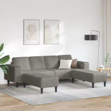  Kanapé Világosszürke 250 x 188 x 76 cm Bársonyos szövet bútor