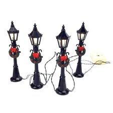  Kandeláber fűzér 4db-os, elemes műanyag. Kandeláber mérete: 25x120 mm dekorációs kellék