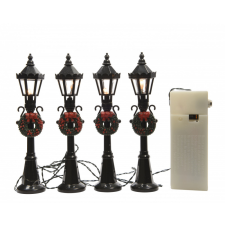  Kandelláber LED-es elemes M12cm 4db-os dekorációs kellék