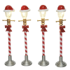  Kandelláber LED-es elemes piros-fehér M10cm 4db-os csomag