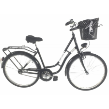 KANDS ® Retro Női kerékpár, 26" kerék, 155-180 cm magasság, Fekete city kerékpár