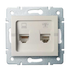 KANLUX 25172 LOGI 02-1440-003 Adat-telefoncsatlakozó aljzat (RJ45 Cat 6+RJ11) villanyszerelés