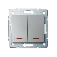 KANLUX 25189 LOGI 02-1023-143 Jelzőfényes dupla nyomókapcsoló 10AX - 250V~ villanyszerelés