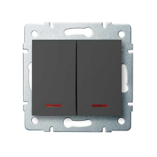 KANLUX 25248 LOGI 02-1023-141 Jelzőfényes dupla nyomókapcsoló 10AX - 250V~ villanyszerelés