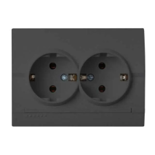 KANLUX 25272 LOGI 02-1270-141 Schuko földelt dupla dugalj komplett 16A - 250V~ villanyszerelés