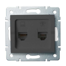 KANLUX 25290 LOGI 02-1440-041 Adat-telefoncsatlakozó aljzat (RJ45 Cat 6+RJ11) villanyszerelés