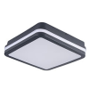 KANLUX BENO mennyezeti LED lámpa, négyzet alakú (12W/18W) grafit, meleg-természetes fehér, IP65