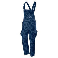  Kantáros munkanadrág tengerészkék terepmintás, Camo, Navy, 60% pamut + 40% poliészter, munkaruha