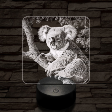  Kapaszkodó koala 7 színű valósághű 3D led lámpa világítás