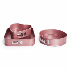  Kapcsos tortaforma szett, Rosegold-szív,kerek és négyzet sütés és főzés