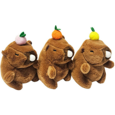  Kapibara plüss kulcstartó, rágógumis, gyümölcssel, kb. 12 cm, többféle plüssfigura