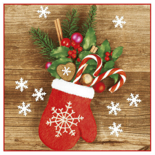 Karácsony Glove Full of Xmas szalvéta 20 db-os 33x33 cm papírárú, csomagoló és tárolóeszköz