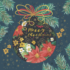 Karácsony Graphic Bauble szalvéta 20 db-os 33x33 cm party kellék