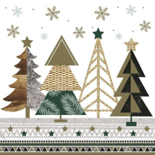 Karácsony Graphic Trees szalvéta 20 db-os 33x33 cm papírárú, csomagoló és tárolóeszköz