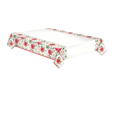  Karácsony Poinsettia papír asztalterítő 120x180 cm party kellék