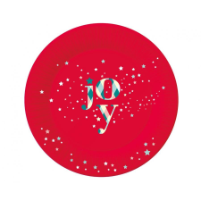 Karácsony Red Joy, Karácsony papírtányér 6 db-os 18 cm party kellék