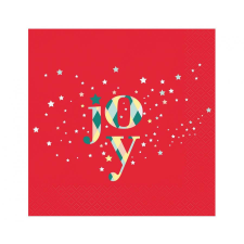 Karácsony Red Joy, Karácsony szalvéta 20 db-os 33x33 cm party kellék