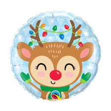 Karácsony Reindeer, Rénszarvas Karácsonyi fólia lufi 46 cm party kellék