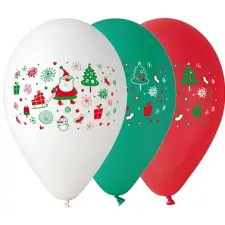  Karácsony Santa léggömb, lufi 5 db-os 12 inch (30 cm) party kellék