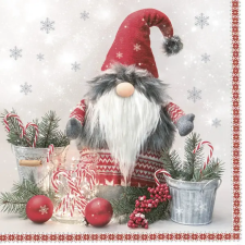 Karácsony Scandinavian Gnome szalvéta 20 db-os 33x33 cm party kellék