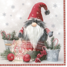 Karácsony Scandinavian Gnome szalvéta 20 db-os 33x33 cm papírárú, csomagoló és tárolóeszköz