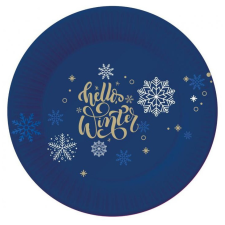 Karácsony Snowflakes, Karácsony papírtányér 6 db-os 18 cm party kellék